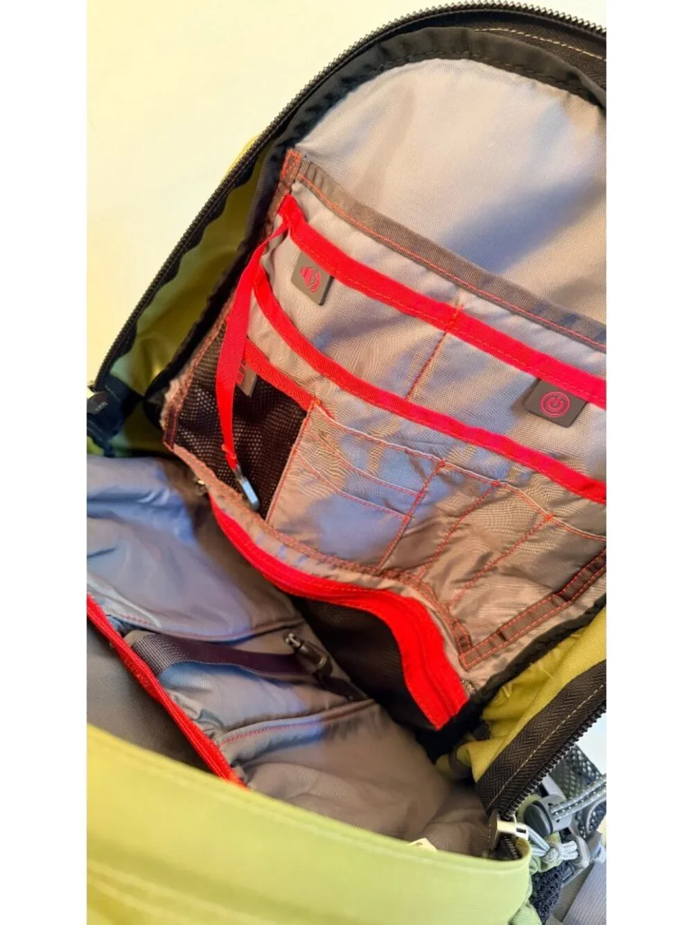 The North Face Big Shot Backpack Green With Gray Straps Outdoor Hiking